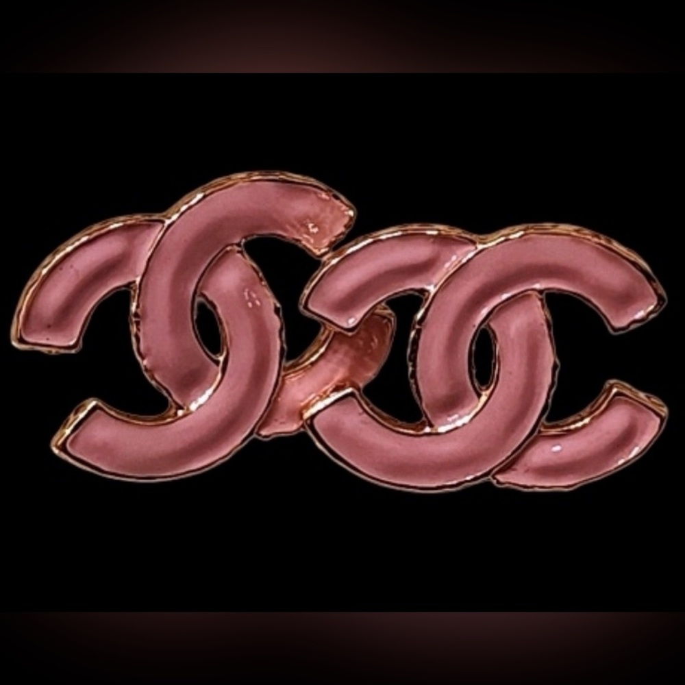 Chanel CC Pink Gold Earrings